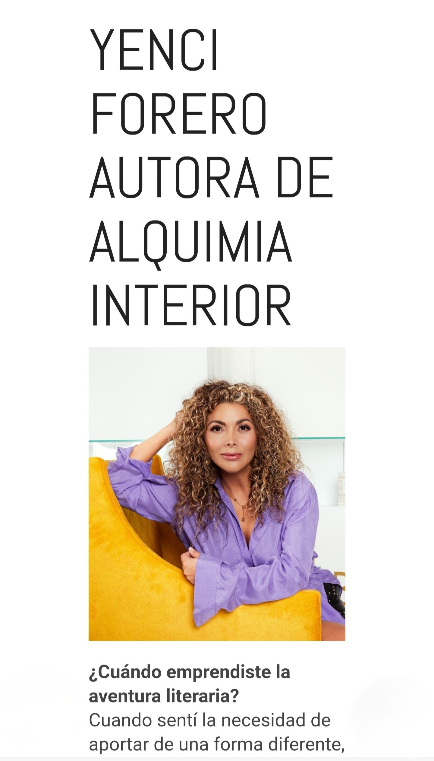 Entrevista Caligrama Editorial Yenci Forero